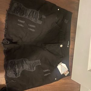 Plus size black shorts
